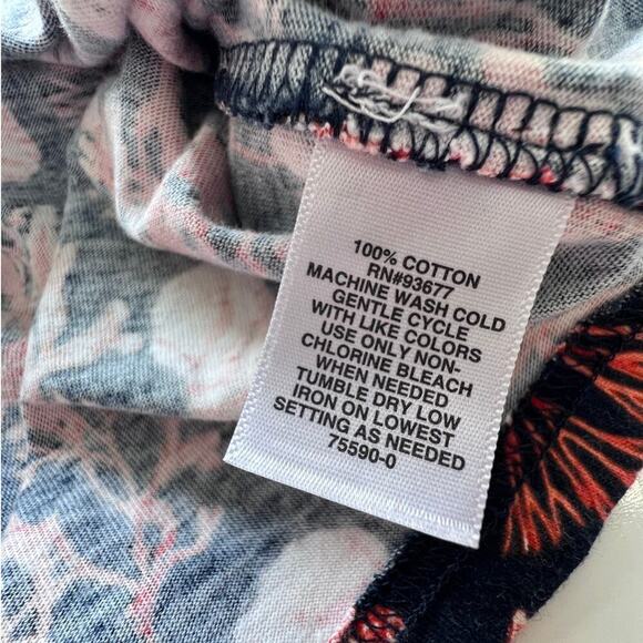 Liz Claiborne Navy/Orange Shell Print Short Sleeve Shirt Dress- S - Picture 5 of 9